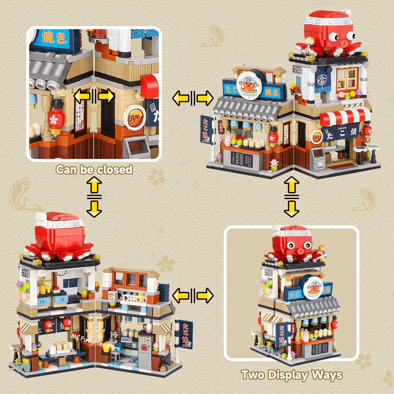 Japanse straat-mini-bouwstenen - doe-het-zelf model