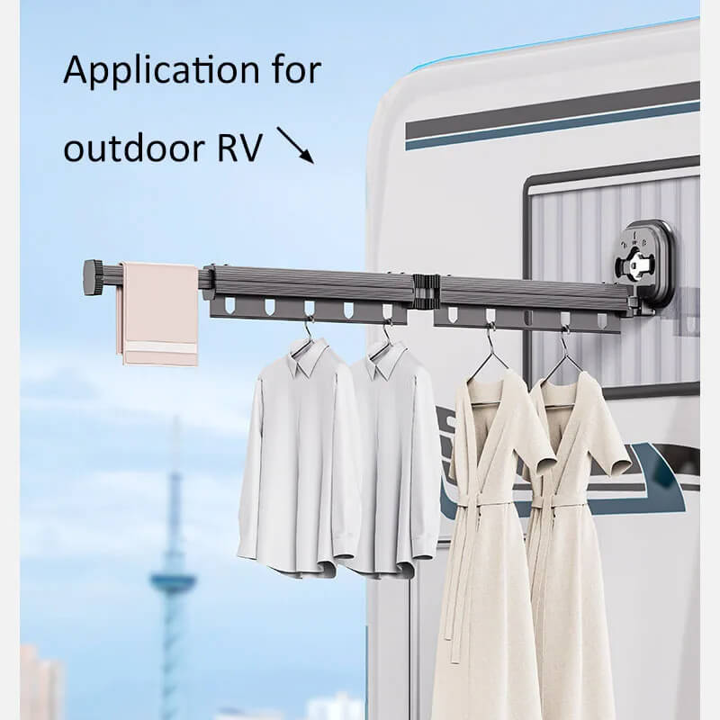 DryFold - Opvouwbaar droogrek voor wandmontage met zuignappen voor ruimtebesparing