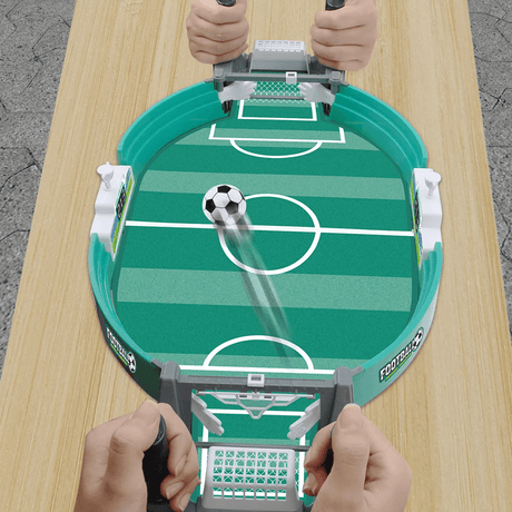Tafelvoetbalspel voor kinderen & volwassenen - Minivoetbalspel in hout & ABS | Interactief 2-in-1 bordspel voor 2-4 spelers