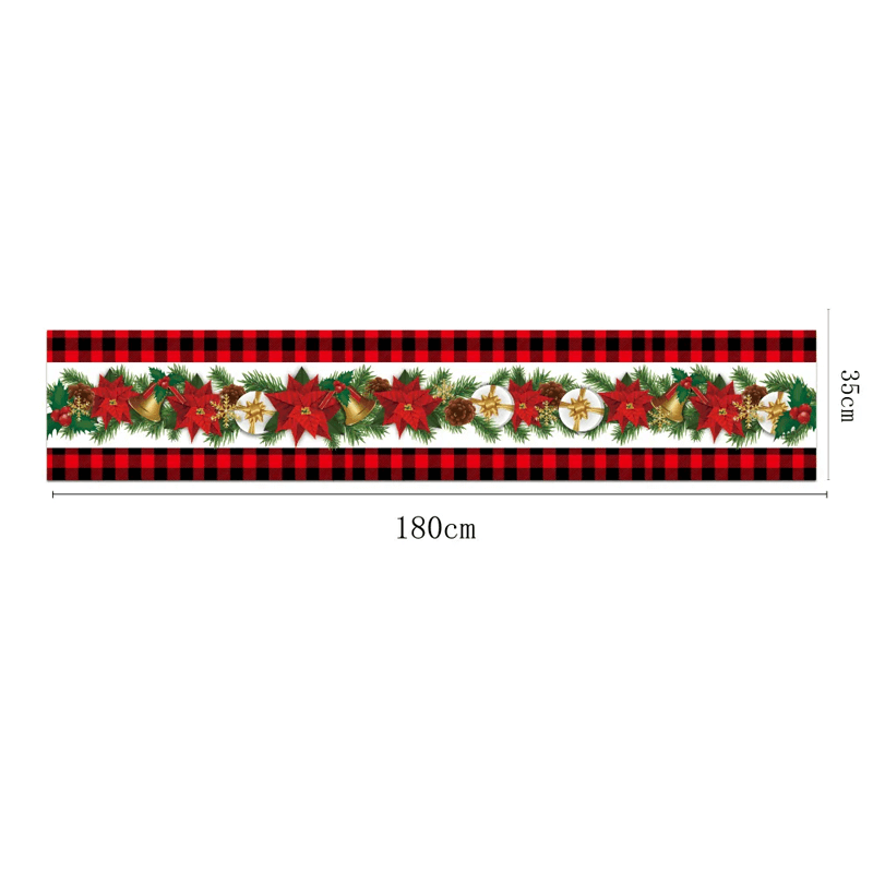 Stoffen kersttafelkleed voor eettafel 180x35cm - versier de eettafel in kerstsfeer