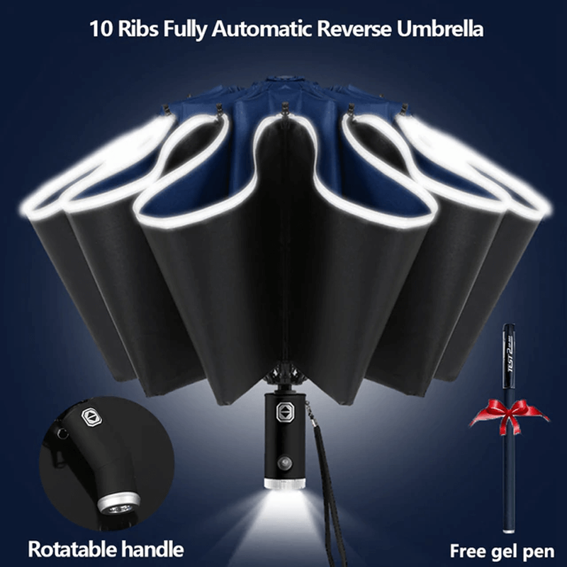 Opvouwbare paraplu met LED-zaklamp