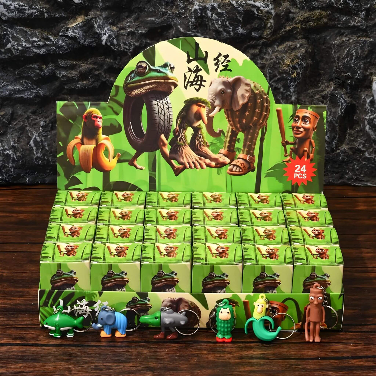 BlinkBox – 24 st Italienska Mindrot Blind Box-figurer & Nyckelringar i Mystery Samlarset