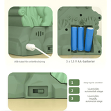 DinoTrack – Elektrisk Dubbelbanig Dinosaurie-rutschkana med Dynamiska Klättertrappor, Ljus & Musik för Barn