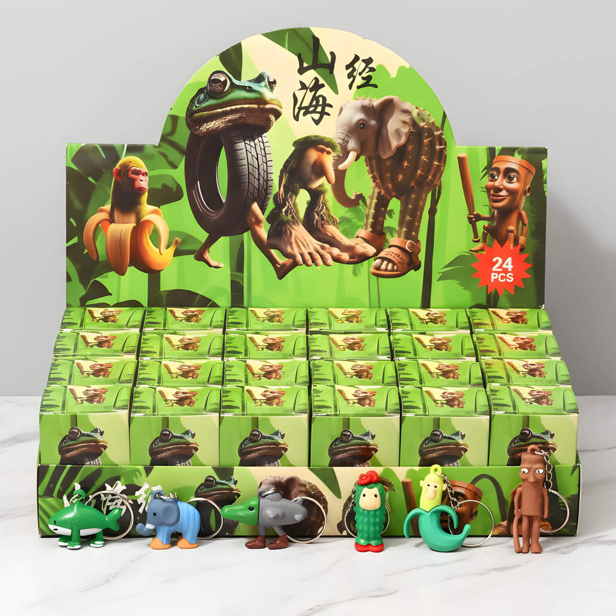 BlinkBox – 24 st Italienska Mindrot Blind Box-figurer & Nyckelringar i Mystery Samlarset