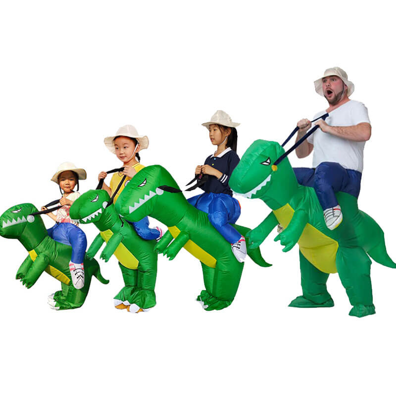 Opblaasbaar dinosauruskostuum voor kinderen en volwassenen