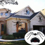 Grote Zwarte Pluche Spin - Enge Halloween Decoratie voor Feest en Huis, Realistische Bedriegende Spin voor Enge Feestjes