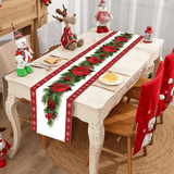 Stoffen kersttafelkleed voor eettafel 180x35cm - versier de eettafel in kerstsfeer