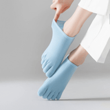 FlexiToe – 5 Par Halkfria Yoga- och Pilatesstrumpor med Fem Tår & Bekväm Passform för Dans och Träning