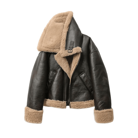 Bruin leren jack voor dames