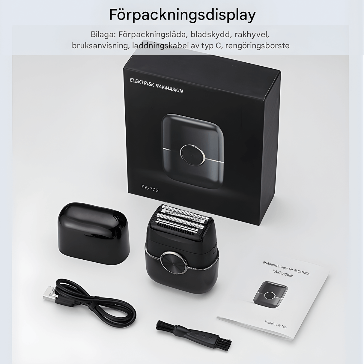 TrimPro – Portabel Elektrisk Rakapparat med 4-Bladssystem & Tvättbar Design för Kropp och Ansikte