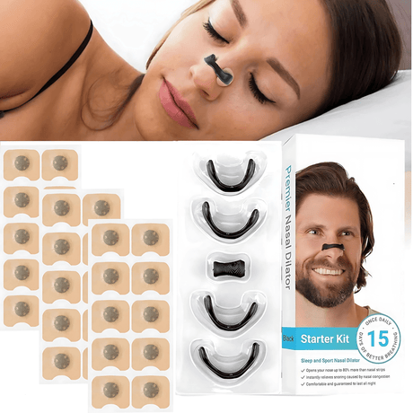 AirNite – Anti-Snarkningskit i Svart eller Vitt med Näsklipp & Andningstabs för Bättre Nässandning