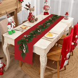 Stoffen kersttafelkleed voor eettafel 180x35cm - versier de eettafel in kerstsfeer