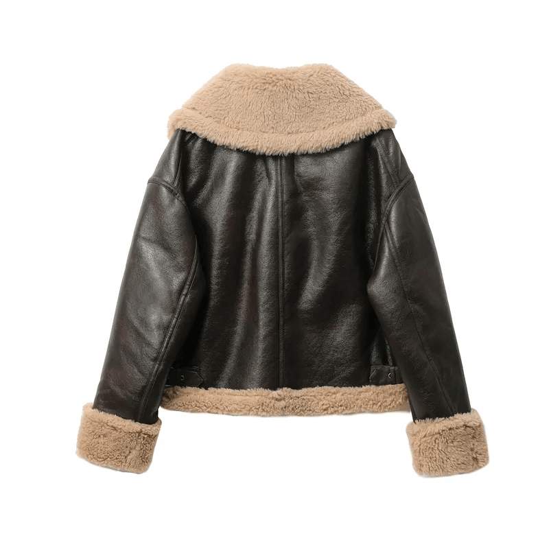 Bruin leren jack voor dames