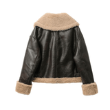 Bruin leren jack voor dames