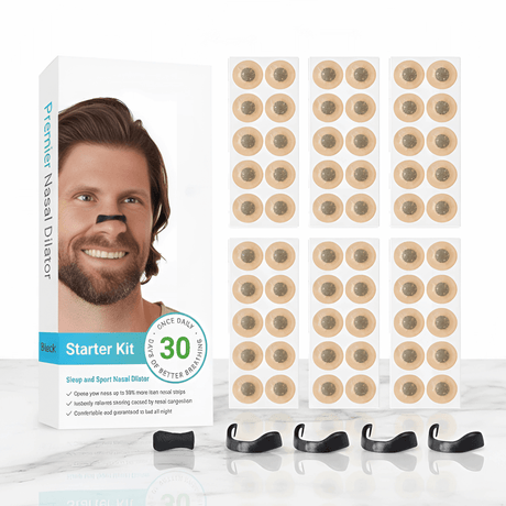 AirNite – Anti-Snarkningskit i Svart eller Vitt med Näsklipp & Andningstabs för Bättre Nässandning