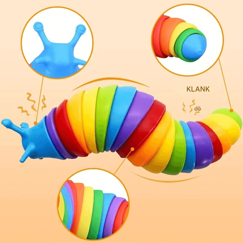 3D kleurrijke slak knuffel