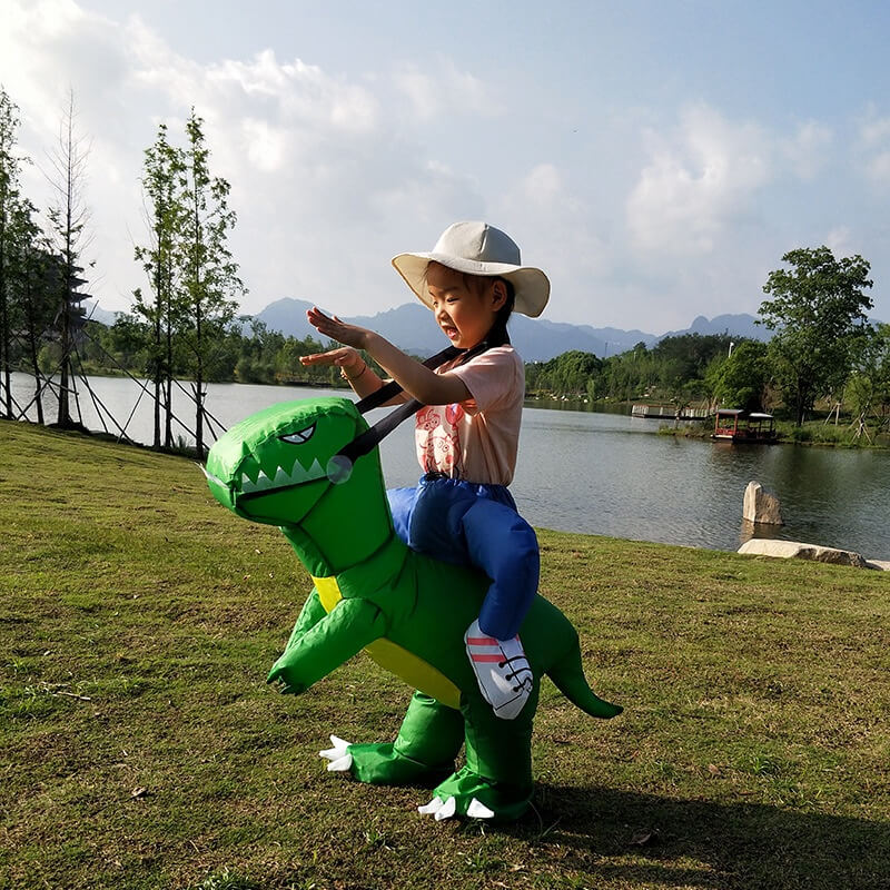 Opblaasbaar dinosauruskostuum voor kinderen en volwassenen