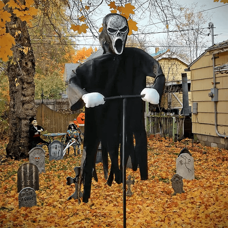 Enge spook vogelverschrikker - Halloween Decoratie voor tuin en erf, enge vogelverschrikker zwaaiend in de wind