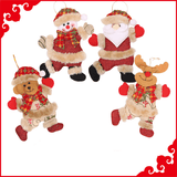 Kerstboomdecoraties Hangende kerstpoppen - Kerstman, Sneeuwpop, Eland, Beer