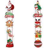 Vrolijk Kerstfeest Hangende Deurbanners - Kerstman, Sneeuwpop, Kerstboom, Peperkoekhuisje