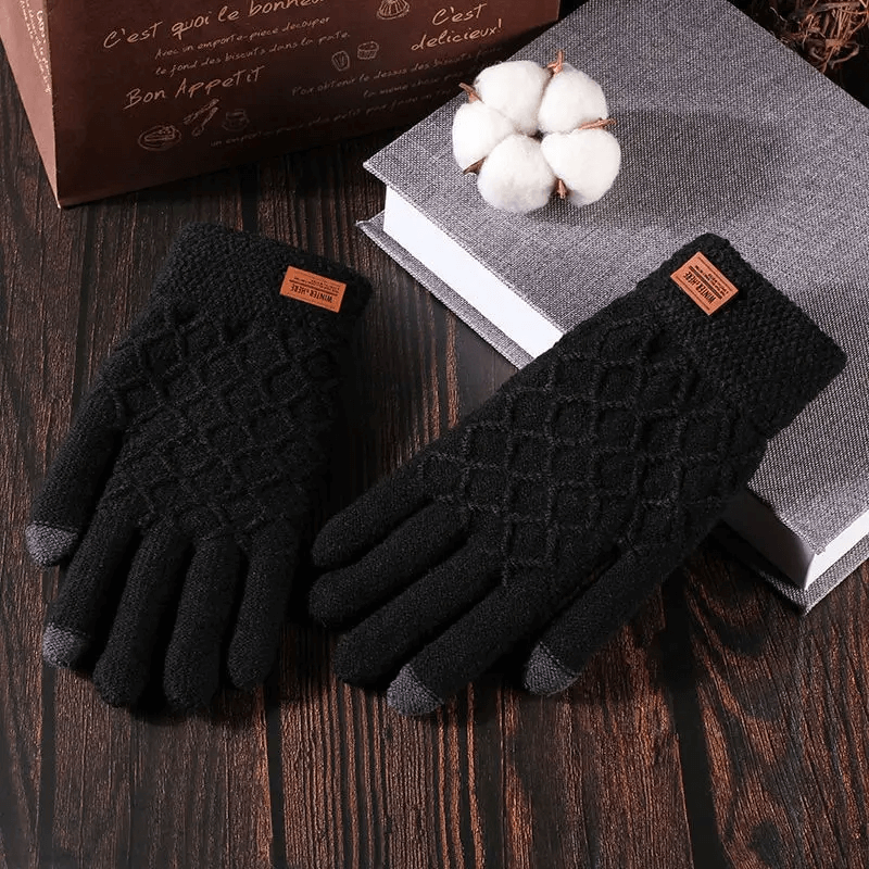 Gebreide wollen handschoenen