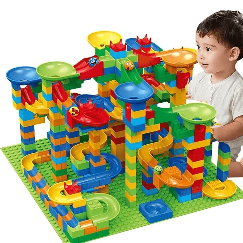 Marble Run Bouwstenen - Creatief Labyrint met Glijbaan en Balspoor voor Kinderen - Educatief Spelen voor Probleem Oplossen en Verbeelding