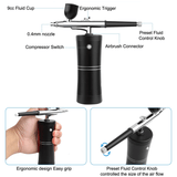 Draadloze airbrush met dubbelwerkend spuitpistool