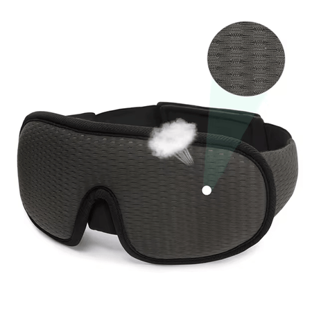 Draagbaar 3D-slaapmasker - Lichtblokkering, zachte gewatteerde oogbescherming voor optimaal comfort