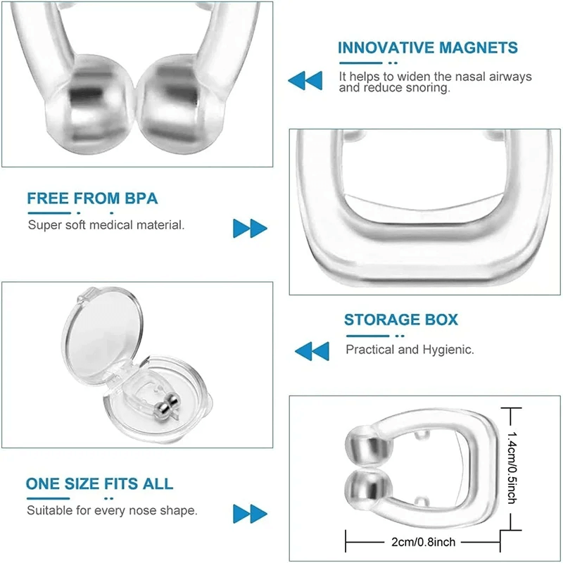 Anti-snurk Magnetische Silicone Neusklem