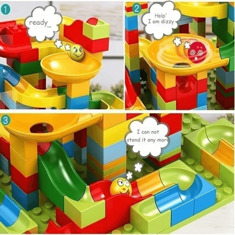 Marble Run Bouwstenen - Creatief Labyrint met Glijbaan en Balspoor voor Kinderen - Educatief Spelen voor Probleem Oplossen en Verbeelding