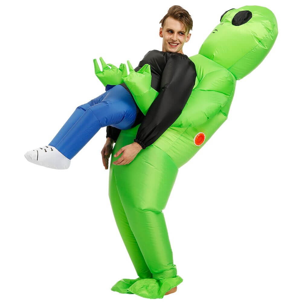 Opblaasbare alien die je meeneemt