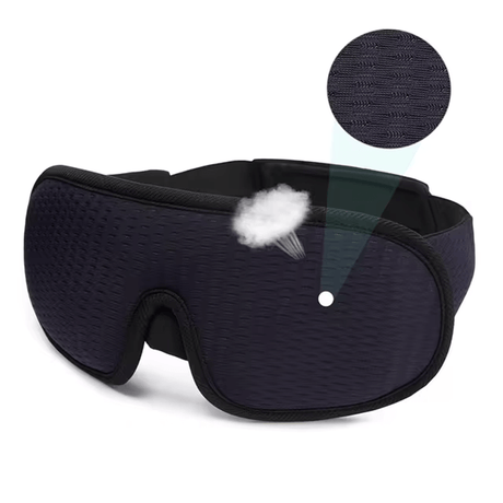 Draagbaar 3D-slaapmasker - Lichtblokkering, zachte gewatteerde oogbescherming voor optimaal comfort
