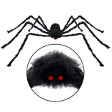 Grote Zwarte Pluche Spin - Enge Halloween Decoratie voor Feest en Huis, Realistische Bedriegende Spin voor Enge Feestjes