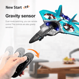 RC gevechtsvliegtuig in duurzaam EPP-schuim met LED-lampjes | vliegtuig met afstandsbediening 2,4GHz voor beginners & kinderen - modelvlucht met 360° Loop & lange vliegtijd