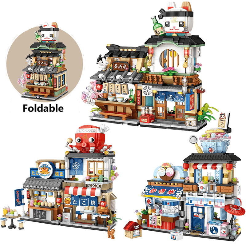 Japanse straat-mini-bouwstenen - doe-het-zelf model