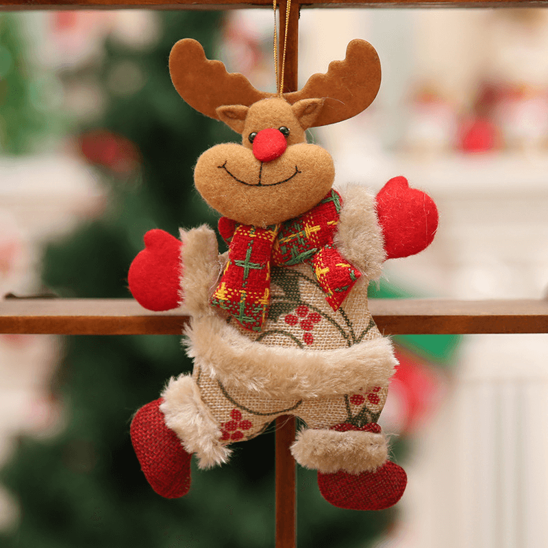 Kerstboomdecoraties Hangende kerstpoppen - Kerstman, Sneeuwpop, Eland, Beer