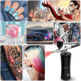 Draadloze airbrush met dubbelwerkend spuitpistool