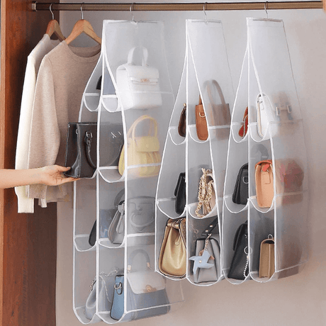 Hangende garderobe-organiser voor handtassen en schoenen