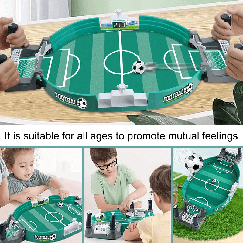 Tafelvoetbalspel voor kinderen & volwassenen - Minivoetbalspel in hout & ABS | Interactief 2-in-1 bordspel voor 2-4 spelers
