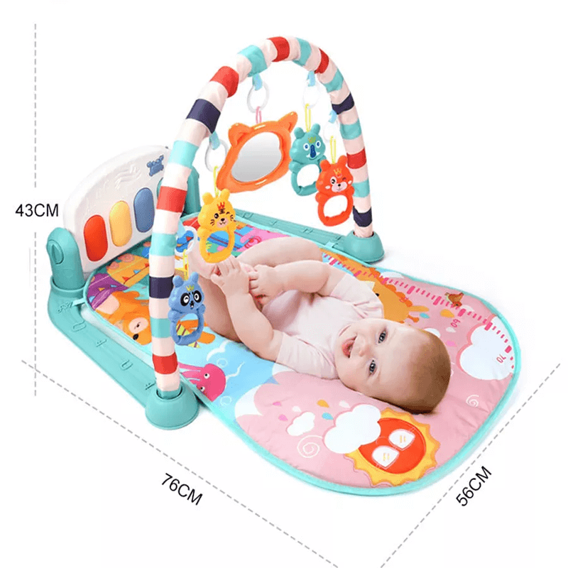 Baby Speelkleed met Muziek & Speelgoed | 3-in-1 Activiteitengym voor Pasgeborenen & Baby's - Zacht, Draagbaar & Ontwikkelingsgericht Spelen van 0-18 Maanden