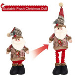Kerstpop ornament van stof, met of zonder uitschuifbare poten - kerstversiering, kerstman, eland, sneeuwpop