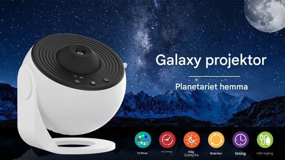 CosmaView - Sterrenhemel Projectorlamp voor kinderkamer en slaapkamer | Galaxy Projector met 360 ° Rotatie