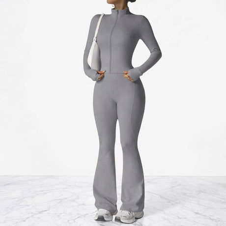 AeroFlare – Snabbtorkande Träningsset för Dam med Slim Fit Jacka & Flared Tights för Yoga, Träning och Vardag