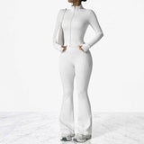 AeroFlare – Snabbtorkande Träningsset för Dam med Slim Fit Jacka & Flared Tights för Yoga, Träning och Vardag