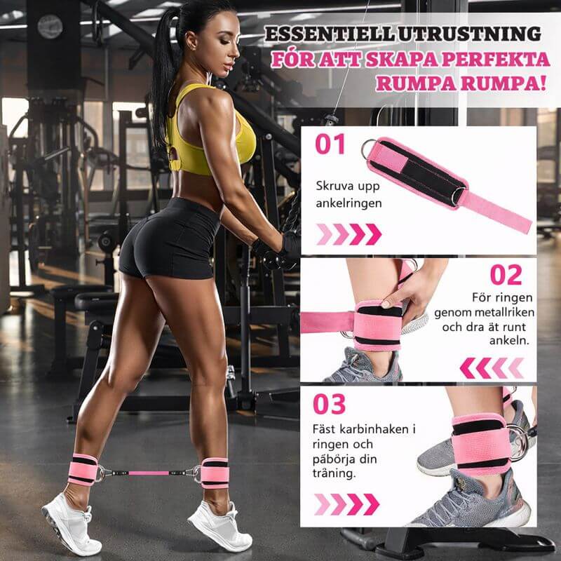 BootyFlex – Fotledsbaserat Motståndsbandset med Justerbar Belastning för Ben, Höfter & Hemmaträning