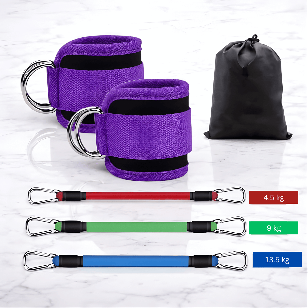 BootyFlex – Fotledsbaserat Motståndsbandset med Justerbar Belastning för Ben, Höfter & Hemmaträning