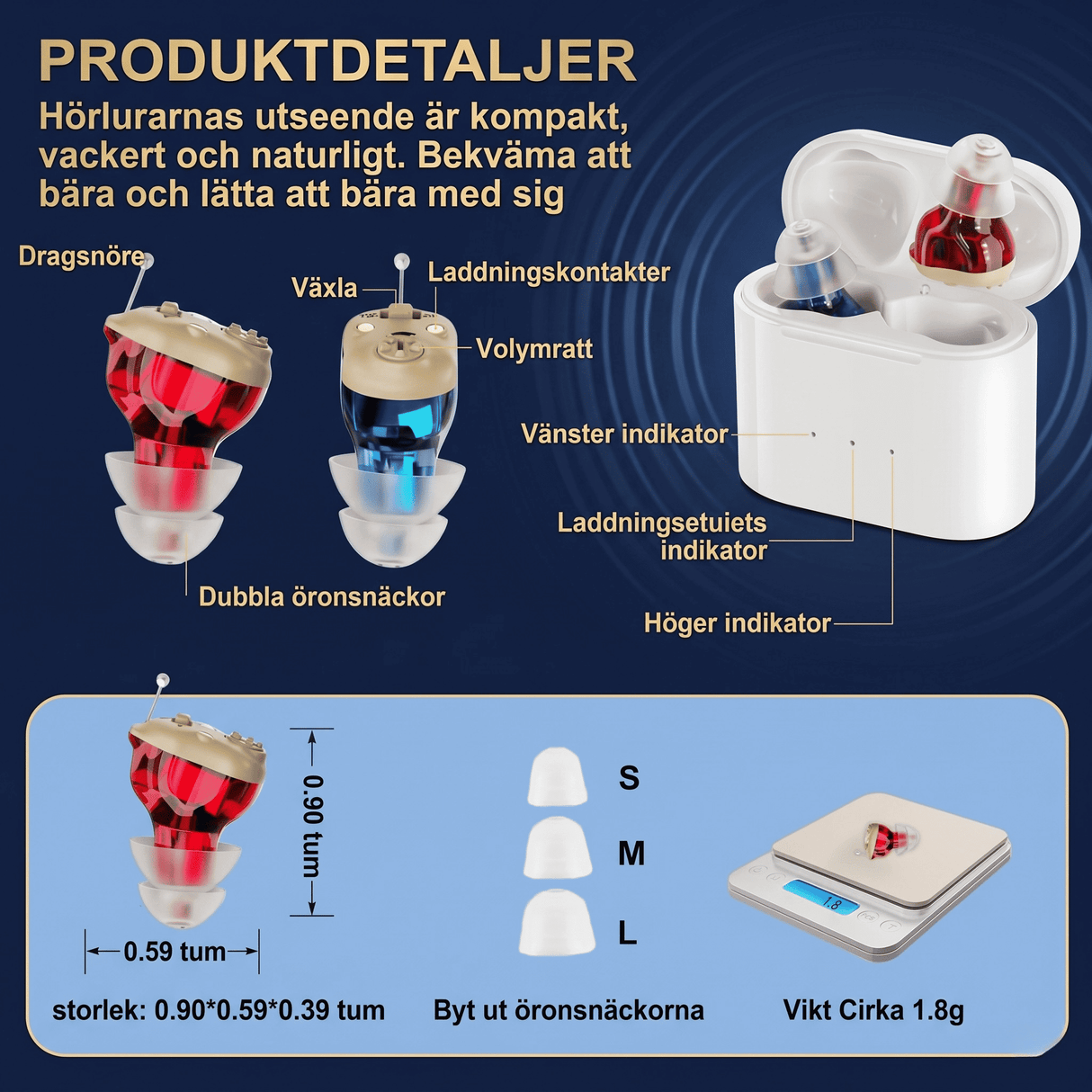 ClearTone - Discrete hoortoestellen - Geavanceerd hoortoestel met ruisonderdrukking