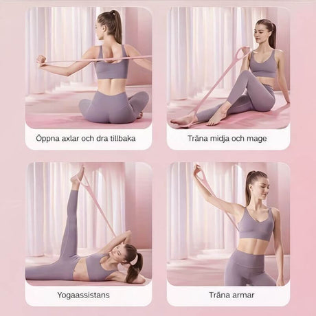 FlexLoop – 8-Formad Träningsresistansband för Hemmaträning, Yoga, Stretching & Helkroppsövningar
