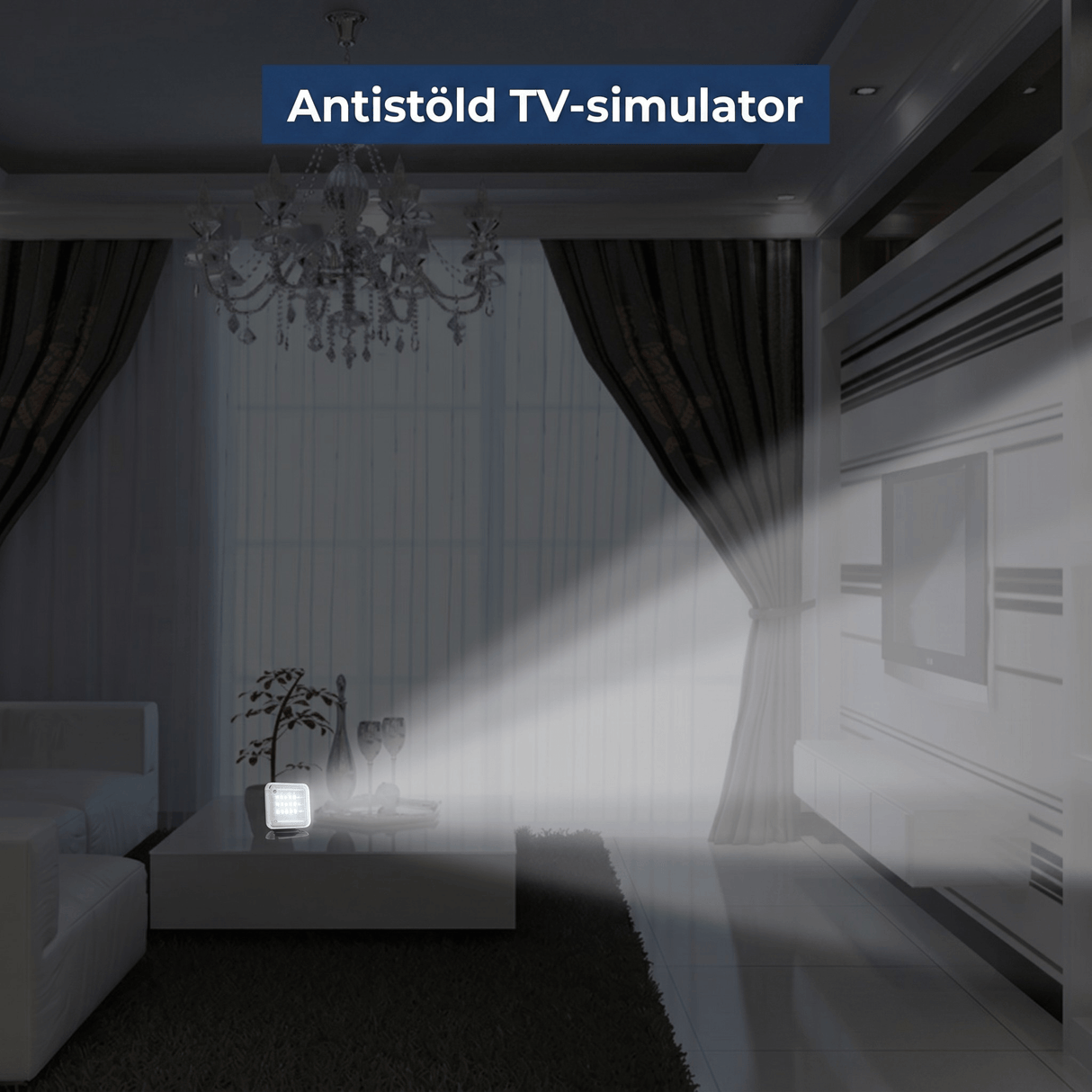 GlowGuard – LED TV-Simulator med Timer och Skymningssensor – Inbrottsskydd för Hem, Lägenhet och Studentrum