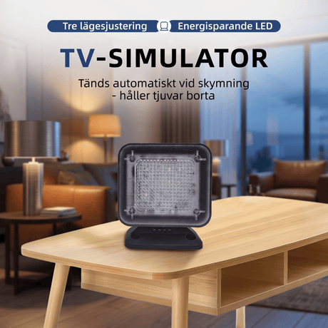 GlowGuard – LED TV-Simulator med Timer och Skymningssensor – Inbrottsskydd för Hem, Lägenhet och Studentrum